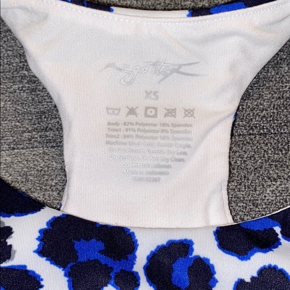 X by Gottex Racerback Blue Leopard Sports Bra XS - Picture 5 of 5